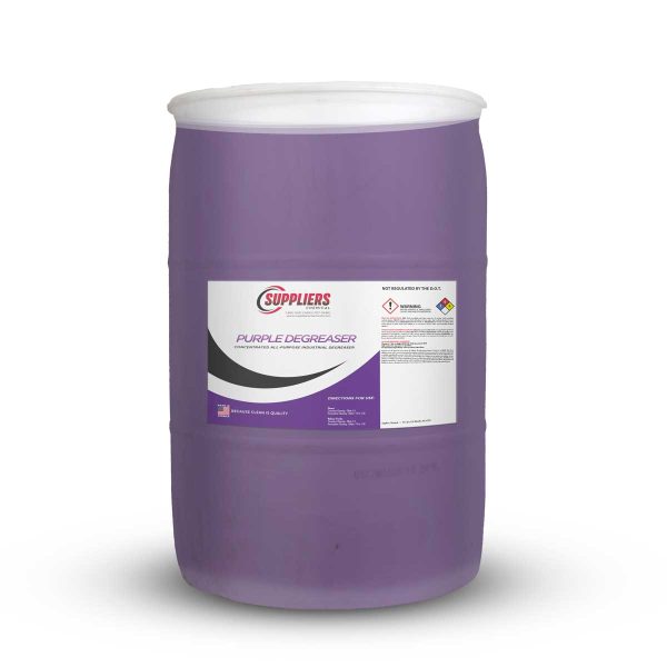 A 55-gallon drum of Suppliers Chemical Purple Degreaser Cleaning Product