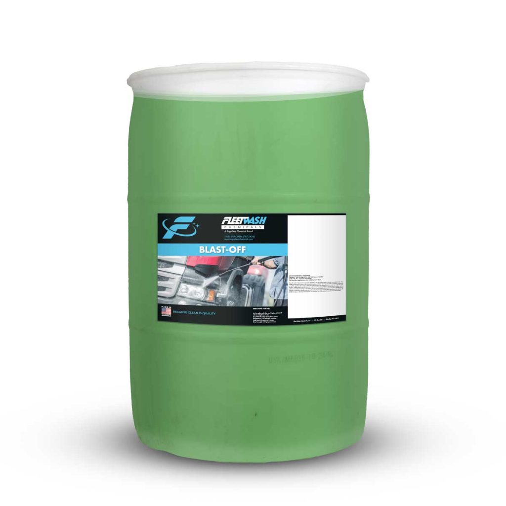 A 55-gallon drum of Fleet Wash Chemicals Blast-Off Cleaning Product