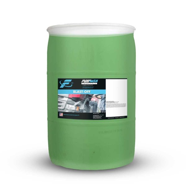 A 55-gallon drum of Fleet Wash Chemicals Blast-Off Cleaning Product