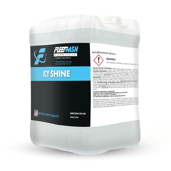 A 5 gallon pail of Fleet Wash Polish Icy Shine liquid